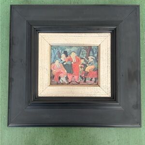 Framed Art with Black and Cream Frame